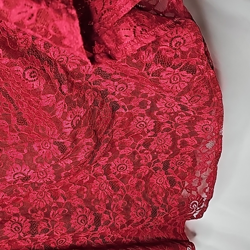 Torrid plus size vneck deep red mini lace flowy skater midi dress sz 16 - Picture 7 of 11